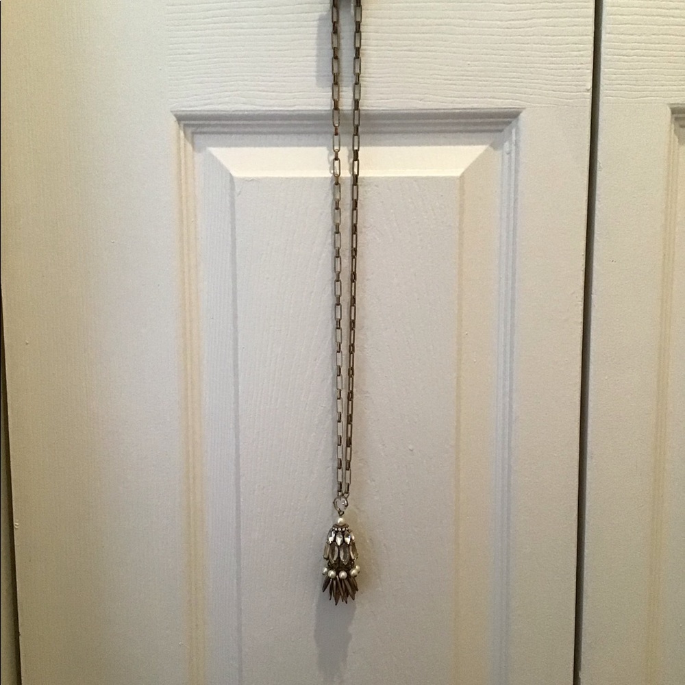 J.Crew Jeweled quill pendant necklace